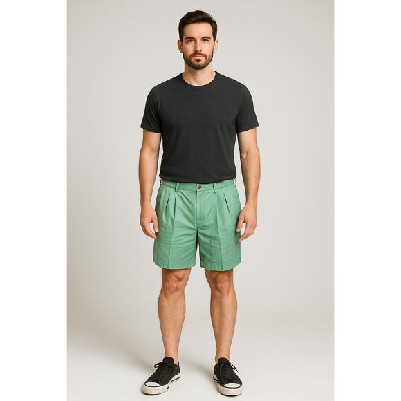 Polo Golf ralph lauren sea green sz 42 pleated fairway twill golf preppy shorts - Picture 2 of 8